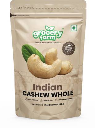 Grocery Farm Indian Cashew Whole - Premium Raw, Handpicked Natural Kaju Cashews