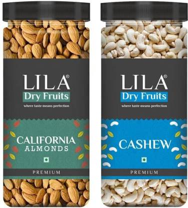 lila dry fruits PREMIUM COMBO| Jar Pack 250g each| Almonds, Cashews