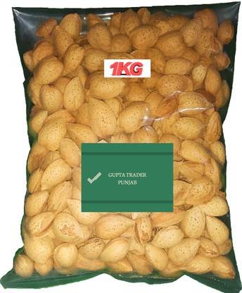 GUPTA TRADER 1KG ALMOND WITH SHELL INSHELL BADAM CHILKA KE SATH KAGJI CHILKA BADAM Almonds