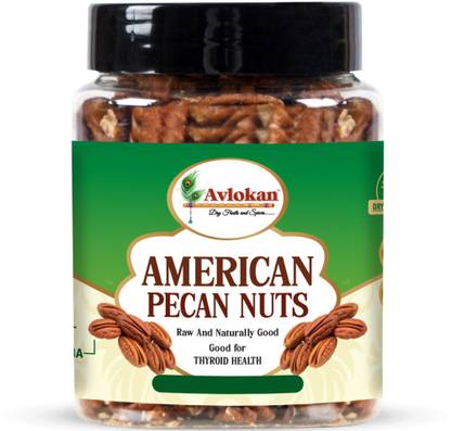 Avlokan Premium Jumbo Size Raw Pecan Nuts Natural, Healthy Superfood Snack Pecans
