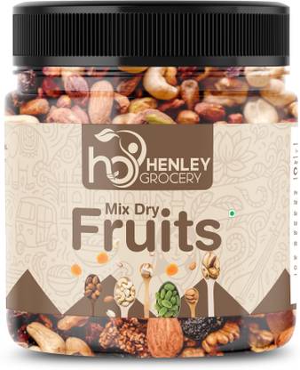 HENLEY Mix Dry Fruit | Panchmeva | 1KG | JAR | Assorted Fruits & Nuts, Almonds, Cashews, Raisins, Dry Dates, Pistachios, Apricots