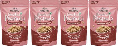 MAKINO Roasted Peanuts Himalayan Salt (Each 155 gm) (Pack of 4) Assorted Nuts