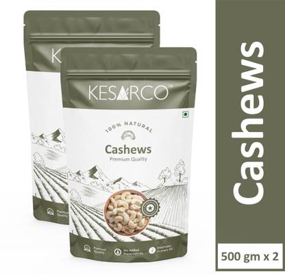 KESARCO 100% Natural Premium Whole Cashews , Kaju nuts, Gluten Free - 1 kg Cashews