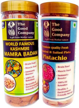 The Good Company KASHMIRI MAMRA Badam & Pistachios value combo pack Almonds 230G/Pistachios 200G Almonds, Pistachios