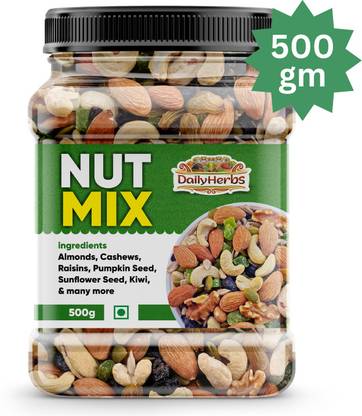 DAILYHERBS Mix Dry Fruit | Panchmeva | 500gm | A+ Almonds, Cashews, Raisins, Apricots, Assorted Seeds & Nuts