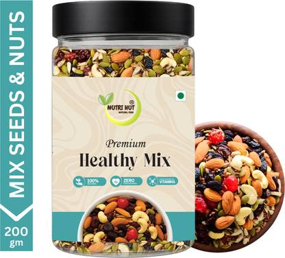 Nutri Hut Premium Healthy Mix Seeds and Nuts & Dried Fruits Almonds, Cashews, Blueberry, Raisins, Watermelon