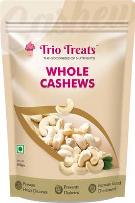Trio Treats Premium Whole Cashews Kaju Nuts Crunchy Nuts Cashews