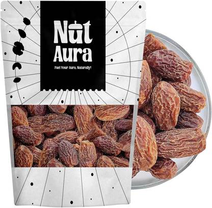 NUT AURA Organic Black Dry Dates,Sukha Khajoor Kala Chuara 200g, Soft Dried Healthy Snack Dry Dates