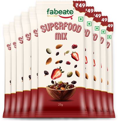 Fabeato Munch on the Go Snack Premium Superfood Mix |Nuts, Dry Fruits, Seeds and Berries Assorted Seeds & Nuts