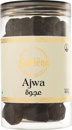 Safeena Ajwa Dates Seedless (Khajoor/Khajur) Vegan, Pant Based Dates (400 g) Dates
