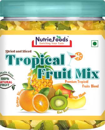 Nutriefoods Premium Tropical Fruit Mix | Dried & Sliced | 100% Natural & Premium Orange, Mango, Kiwi, Pineapple