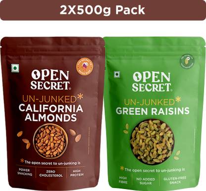 OPEN SECRET Premium Dry Fruits Combo � Badam Almonds, Kishmish Green Raisins Assorted Nuts
