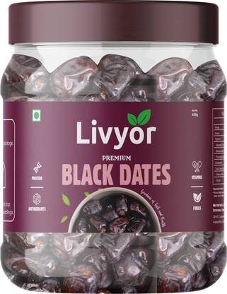 LIVYOR Black Dates | Khajur | Khajoor khajuri Dry Fruits Dates