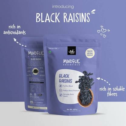 Eat Anytime Premium Black Raisins Seedless | Dried Kishmish Without Seeds Raisins