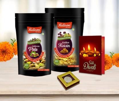 Midiron Diwali Gifting Item For Special One Pistachios, Raisins