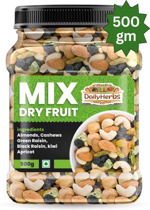 DAILYHERBS Mixed Dry fruits Almonds, Cashews, Raisins, Apricots, Kiwi