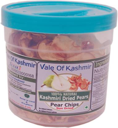 vale of kashmir Dry Pears, Sun Dried Pear Chips in Food Grade Jar, Good for Digestion, Pears