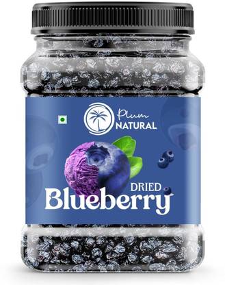 Plum Natural Organic Dried Blueberries Whole, Unsweetened, No Added Sugar, Gluten-Free Snack Blueberry, Plums
