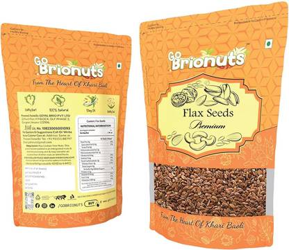 GO BRIONUTS Flax Seeds | Source of Iron & Dietary Fibre Assorted Seeds & Nuts