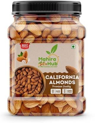 Mahira Hub Premium California Almonds Raw, Fresh & Crunchy | High Protein Almonds