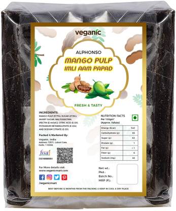 Veganic Aam & Imli Papad (Alphonso Mango Mixed With Tamarind) | Khatta Meetha Imli Aam Papad Mango