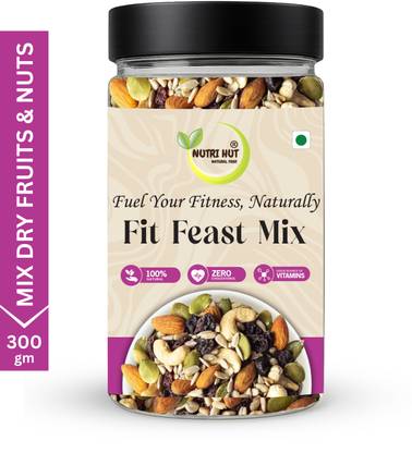 Nutri Hut Fit Feast Mix | Mixed Dry Fruits & Nuts | | Rich in Fiber & Protein | Immunity | Almonds, Cranberries, Walnuts