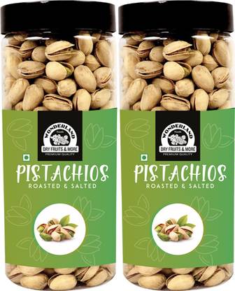 WONDERLAND Roasted and Salted Jumbo California Size Pistachio in Jar (Pack Of 2 )-1Kg Pistachios