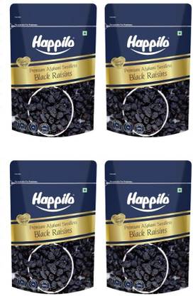 Happilo Premium Afghani Seedless Black Raisins | Munakka Dry Fruits Raisins