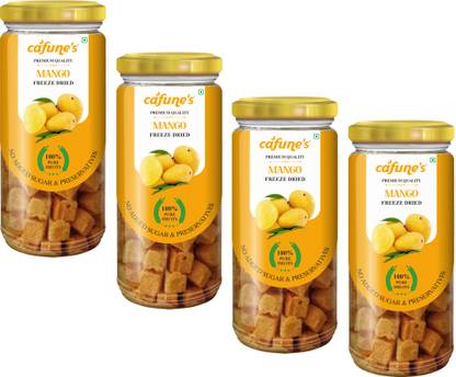 cafune foods Freeze Dried Mango cubes 25gmX4 pack| Healthy Natural Mango Snack Mango