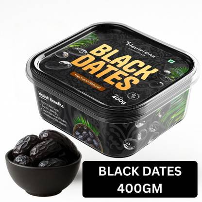 NeutriOne Premium Black Dates | Khajoor | Khajur | Soft Dried Healthy Snack | Rich in Iron Dry Dates