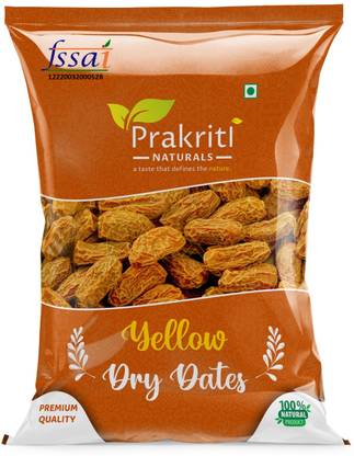 Prakriti Naturals Yellow Dry Dates | Peela Sukha Khajoor | Dry Chuhara Dry Dates
