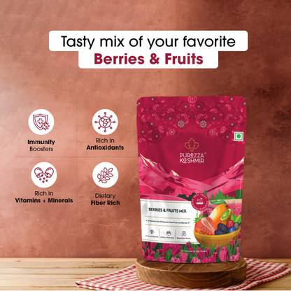 Purezza Kashmir Blueberry, Strawberry, Cranberry 200g (Pack Of 1) Black Currant, Almonds, Blueberry, Mango, Strawberries