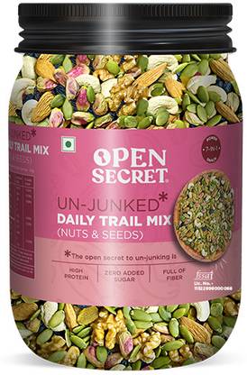 OPEN SECRET 7 in 1 Premium Trail Mix Kaju, Badam, Pista, Kishmish & Akhrot Assorted Seeds & Nuts