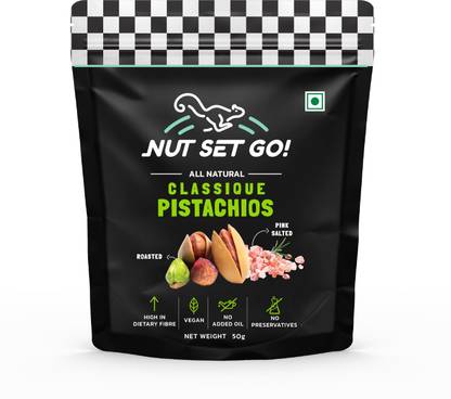 Nut Set Go! Pistachio Roasted and Salted Nuts, 50 Gms (Pack of 2) Pistachios