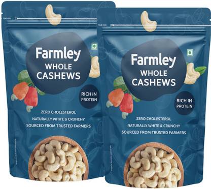 Farmley Whole Raw Kaju Cashews  (2 x 0.5 kg)