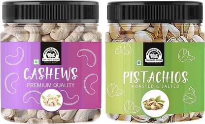 WONDERLAND Foods Premium Quality Dry Fruits Combo Pack in Food Grade Reusable Jars Cashews, Pistachios