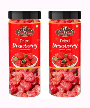 YUM YUM Dried Strawberry 300g (Pack of 2-150g Jar Each) Strawberries