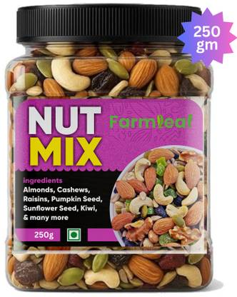 FarmLeaf Mewa Mix | Nut Mix | 250gm |(AA+ Almonds, Cashews, Raisins, Apricots, Dates, Gooseberry