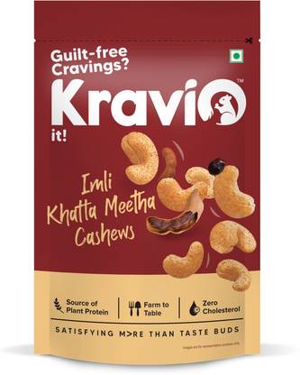 Kravio Premium Imli Khatta Meetha Roasted,Zero Cholesterol Natural Kaju Nuts&Dry Fruits Cashews