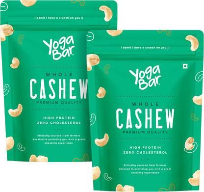 Yogabar Premium Whole Cashew Nuts 1kg Cashews  (2 x 0.5 kg)