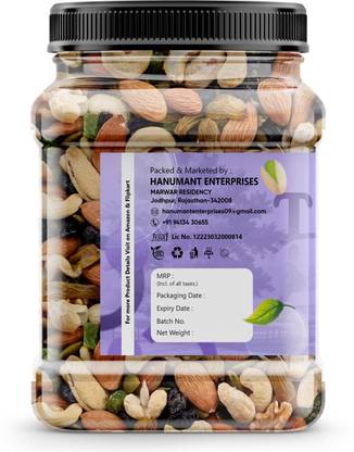 HAI PRABHU 100%Mixture 1 Kg Jar Of Dry Fruit Sukha Dry Fruit Classic Panchmewa Almonds, Cashews, Apricots, Amla, Dry Dates, Kiwi, Raisins, Pistachios