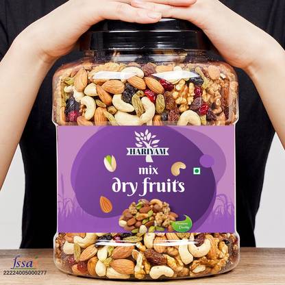 HARIYAM Mix Dry Fruit | Panchmeva | JAR OF 1 KG Almonds, Cashews, Raisins, Dry Dates