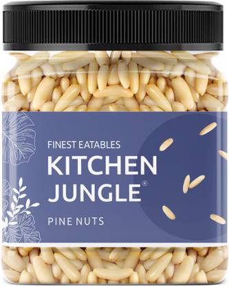 Kitchen Jungle Chilgoza Without Shell (Jumbo Size) Pine Nuts (chilgoze/chilgoja) jar pack Pine Nuts