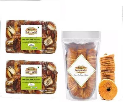 DAILYHERBS Anjeer 250g & Khajur Arabian 1kg Combo Figs, Dry Dates
