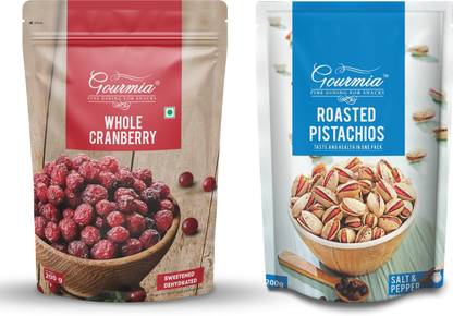Gourmia Dried Cranberry + Roasted Salt & Pepper Pistachios (Each 200g) Cranberries, Pistachios