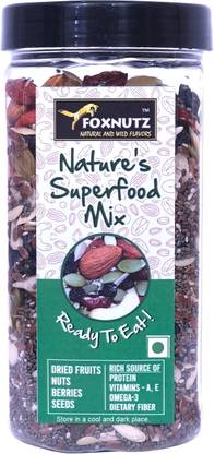 foxnutz Nature's Superfood Mix - Assorted Fruits & Nuts, Assorted Seeds & Nuts, Cashews, Goji Berries, Pecans, Pistachios