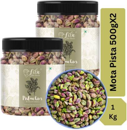 lila dry fruits MOTA PISTA 500*2 GMS JAR Pistachios