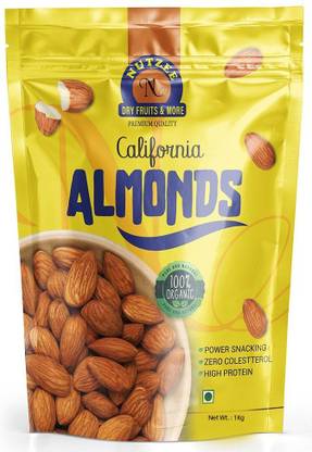 NUTZEE 100% Natural Premium California Dried Almonds| High in Fiber & Boost Immunity Almonds