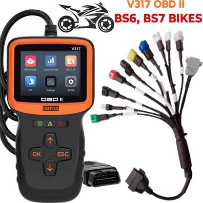 Oritool NEW 317 OBDII BS6, BS7 BIKE SCANNER WITH 11 CONNECTOR CABLE OBD Interface