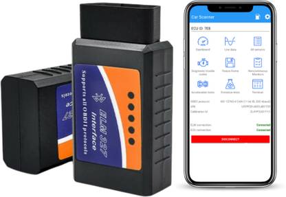 MODAXE Super ELM327 Bluetooth V2.1 ELM 327 Car Code Reader OBD2 Bike Diagnostic Tool For OBDII Protocol For Android/Windows compatible with Torque Pro OBD Reader